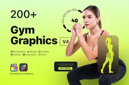 Gym Graphics V4 Pack - Female Anatomy for Final cut pro Template ccreation.store
