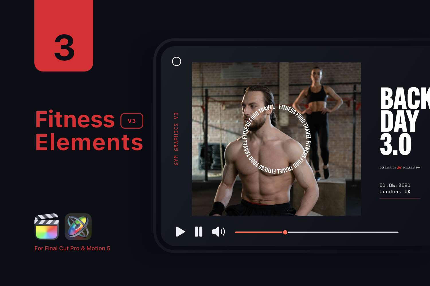 Gym Graphics V3 Male For Final Cut Pro & Premiere Pro ccreation.store