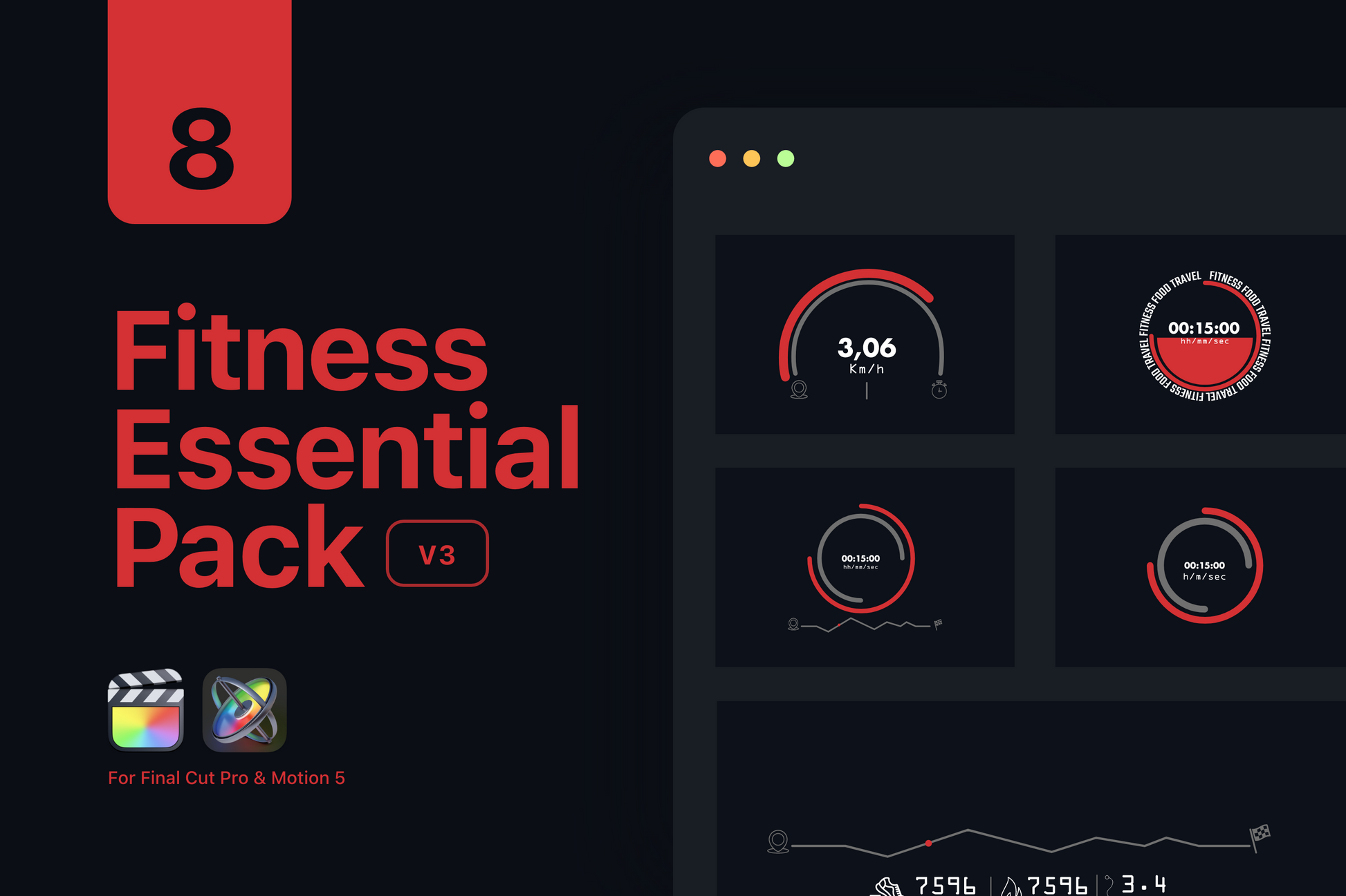 Gym Graphics V3 Male For Final Cut Pro & Premiere Pro ccreation.store
