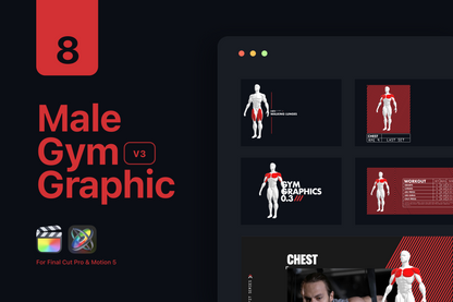Gym Graphics V3 Male For Final Cut Pro & Premiere Pro ccreation.store