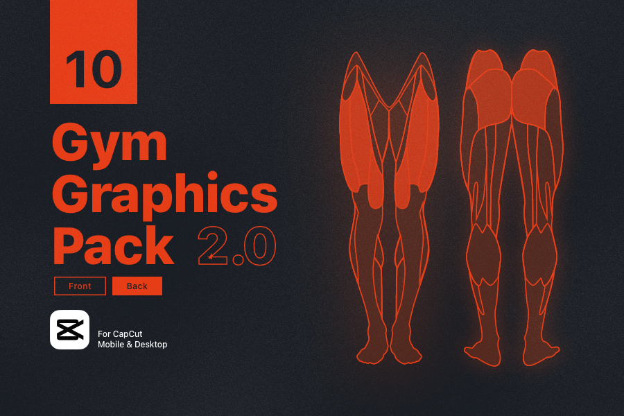 Gym Graphic V2 Female Lower Body Front & Back For Capcut ccreation.store