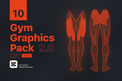 Gym Graphic V2 Female Lower Body Front & Back For Capcut ccreation.store