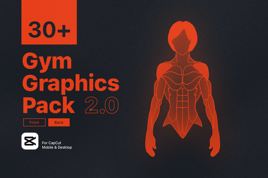 Workout Graphic V2 Female Upper Body Front & Back for Capcut ccreation.store