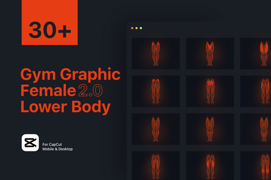Gym Graphic V2 Female Lower Body Front & Back For Capcut ccreation.store
