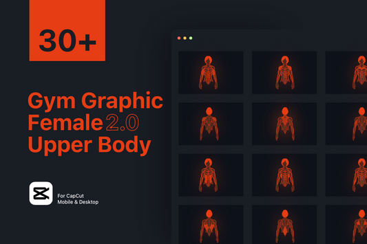 Workout Graphic V2 Female Upper Body Front & Back for Capcut ccreation.store