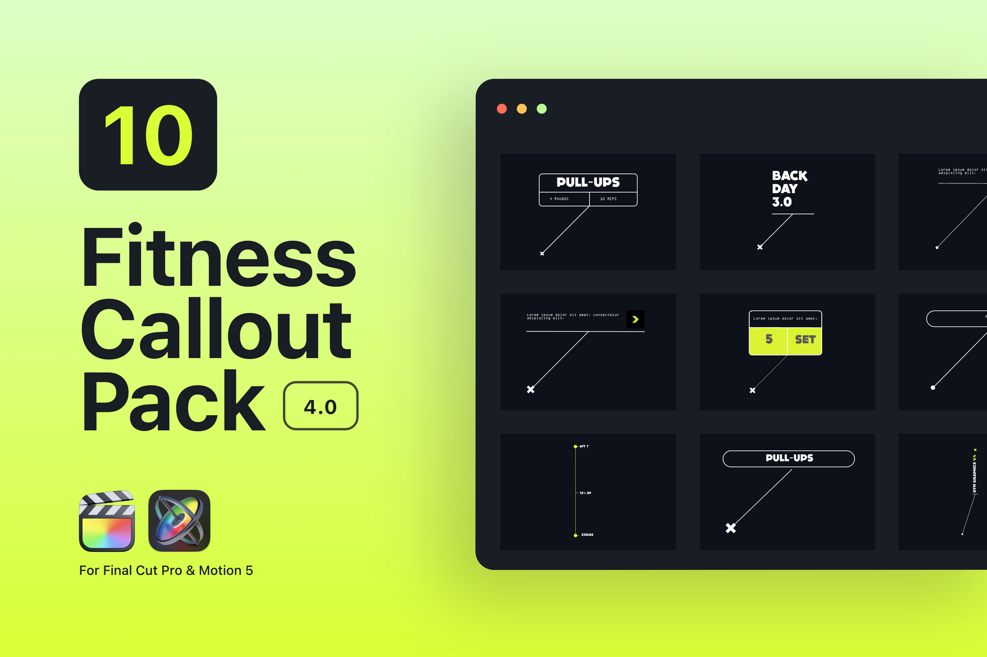 Gym Graphics V4 Pack - Female Anatomy for Final cut pro Template ccreation.store