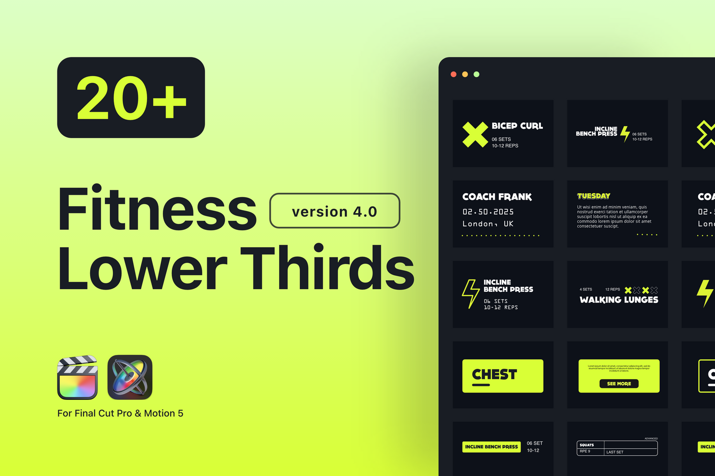 Fitness Lower Thirds Pack ccreation.store