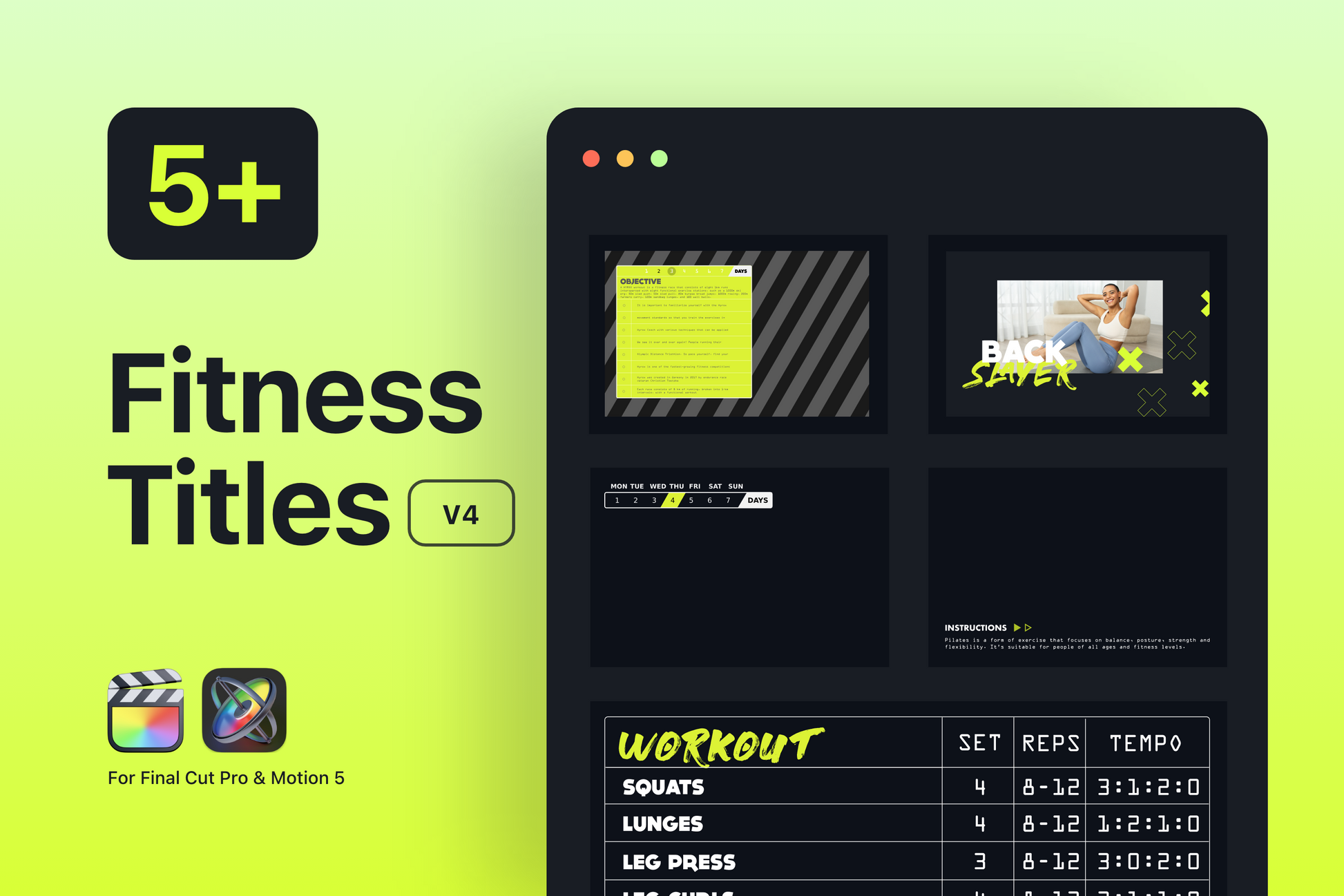 Gym Graphics V4 Pack - Female Anatomy for Final cut pro Template ccreation.store