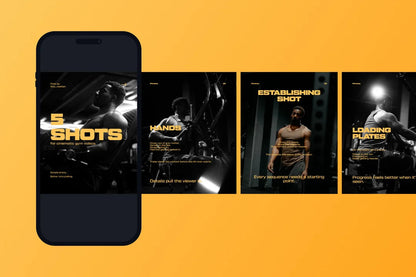 Hard Fitness Collection – Instagram Carousel Template Pack (Canva, Figma, Adobe XD, InDesign & Photoshop) ccreation.store