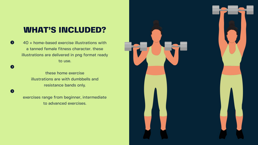 Female Exercise Illustrations - 40+ PNG Workout Clipart, Fitness Clipart, DFY Content for Workouts