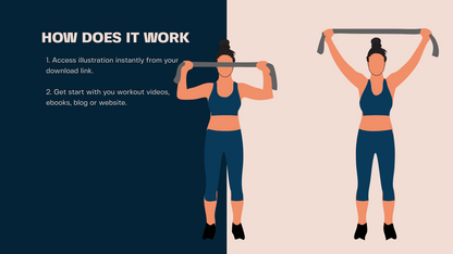Female Exercise Illustrations - 40+ PNG Workout Clipart, Fitness Clipart, DFY Content for Workouts