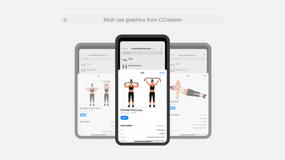 Female Exercise Illustrations - 40+ PNG Workout Clipart, Fitness Clipart, DFY Content for Workouts