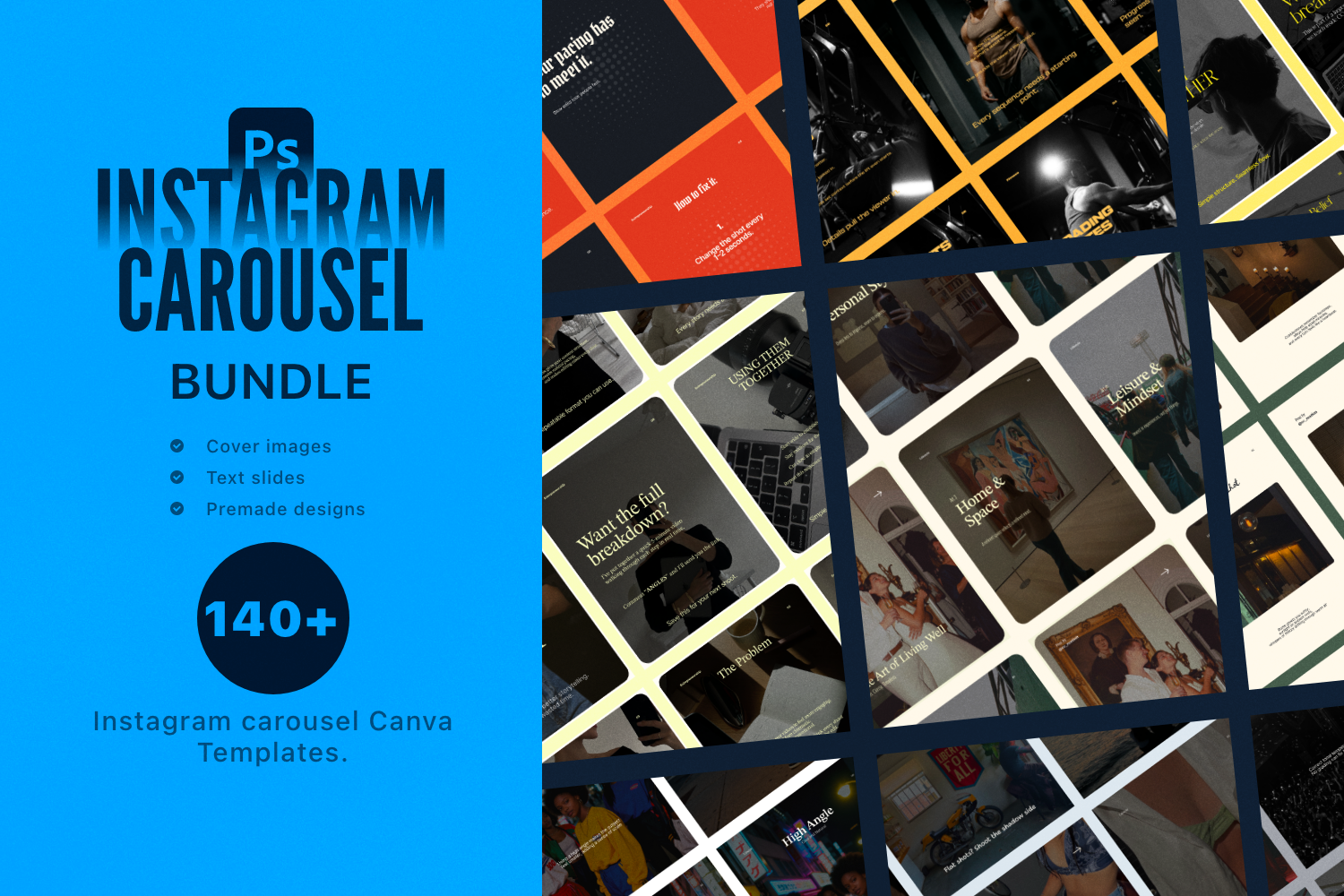 Instagram Carousel Adobe Photoshop Template Bundle – All Collections (Complete Carousel Pack) ccreation.store