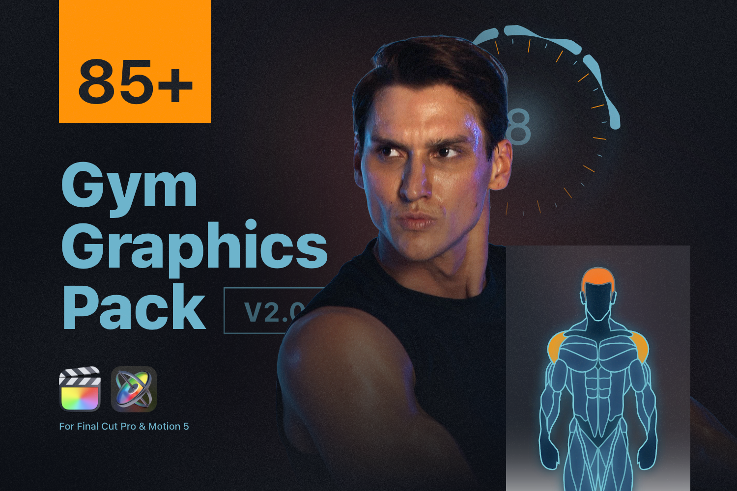 Gym Graphics V2 Bundle For Final Cut Pro, Premier Pro and Davinci resolve ccreation.store