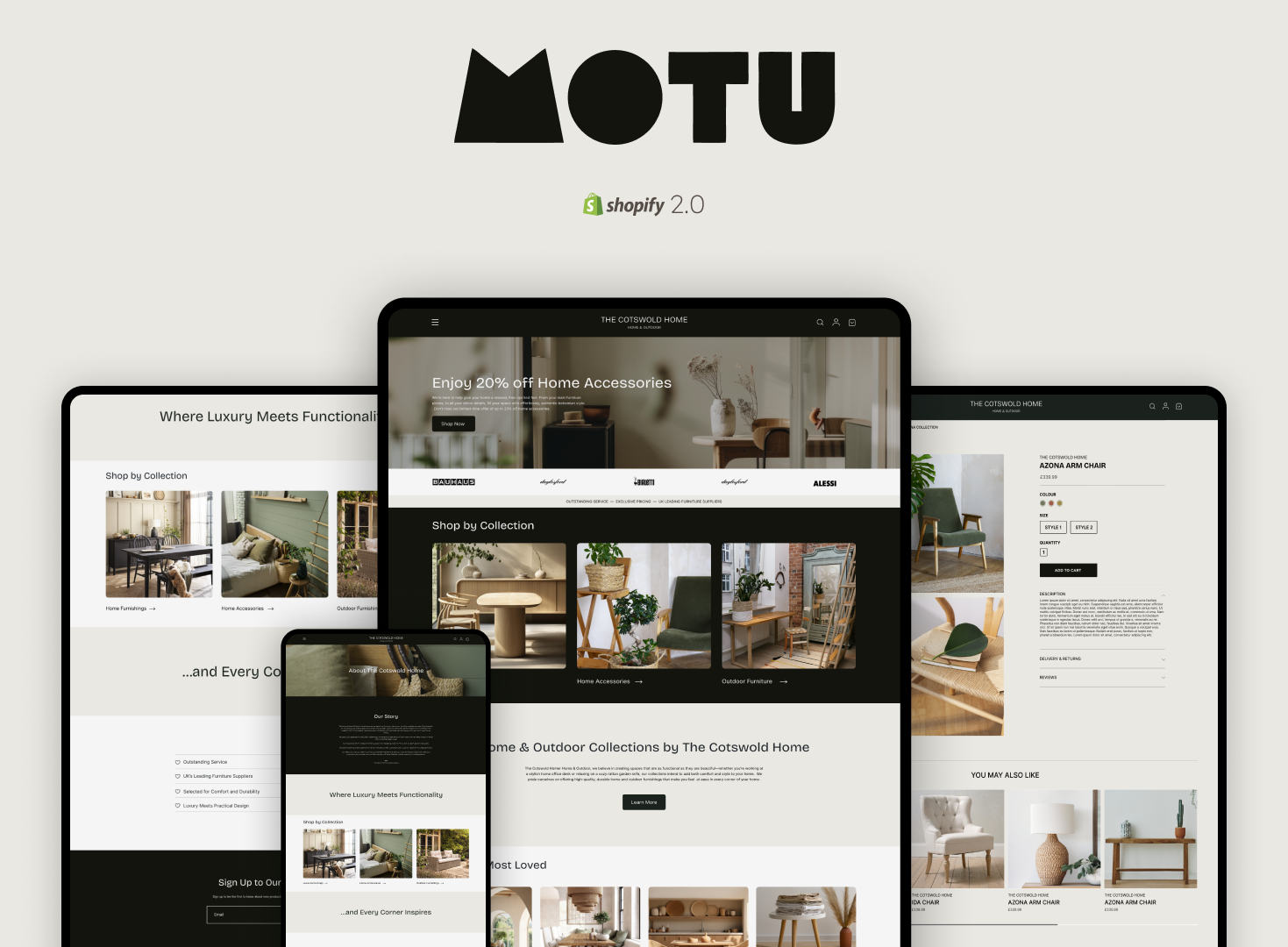 Motu Premium Furniture & Home Decor Shopify Store Responsive Theme Motu