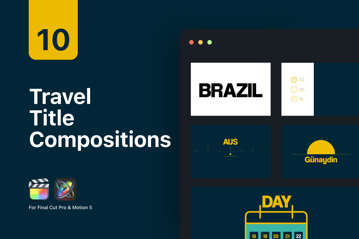 Animated Travel Pack for Final Cut Pro & Premiere Pro ccreation.store
