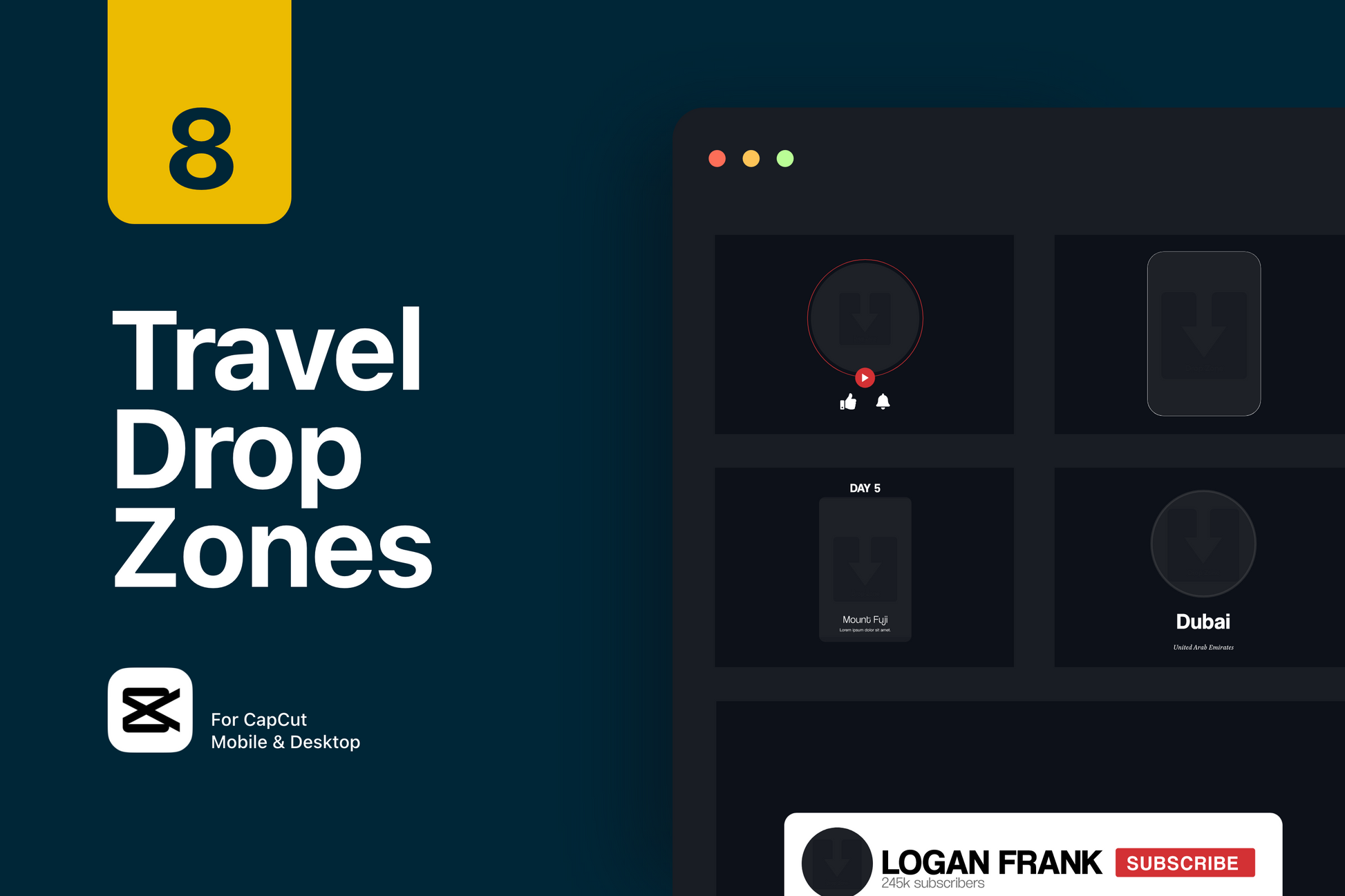 Animated Travel Graphics Pack For Capcut ccreation.store