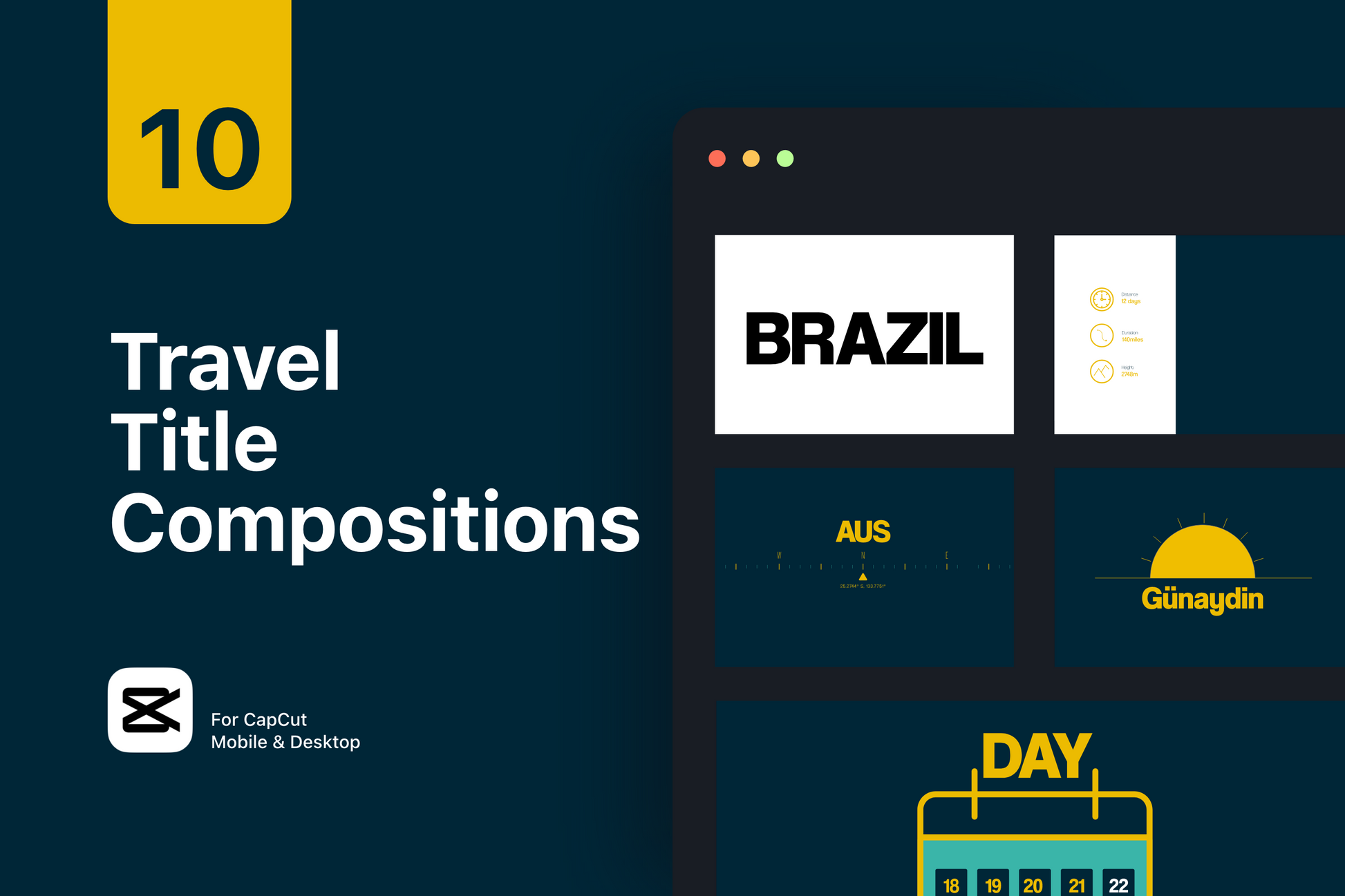 Animated Travel Graphics Pack For Capcut ccreation.store