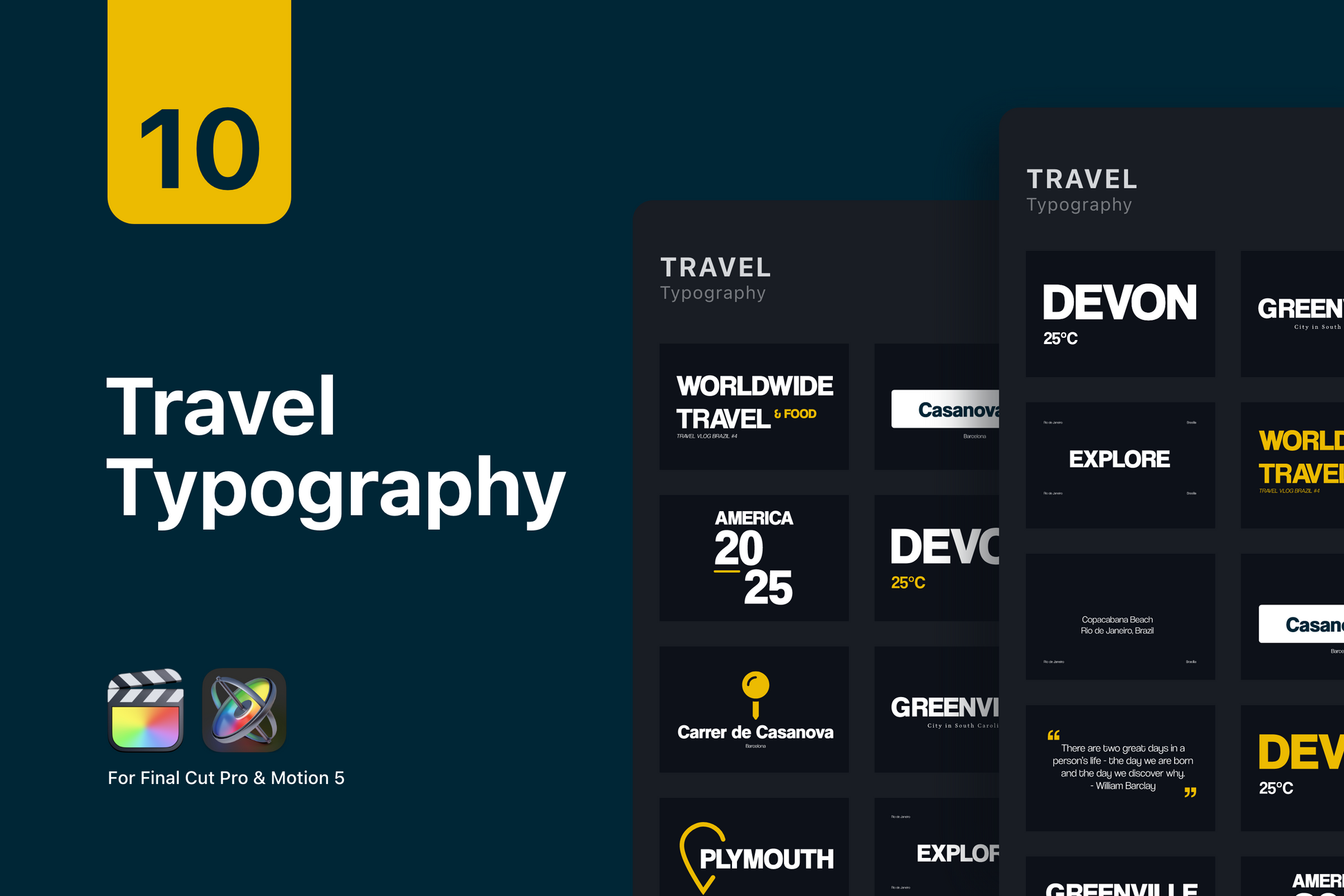 Animated Travel Pack for Final Cut Pro & Premiere Pro ccreation.store