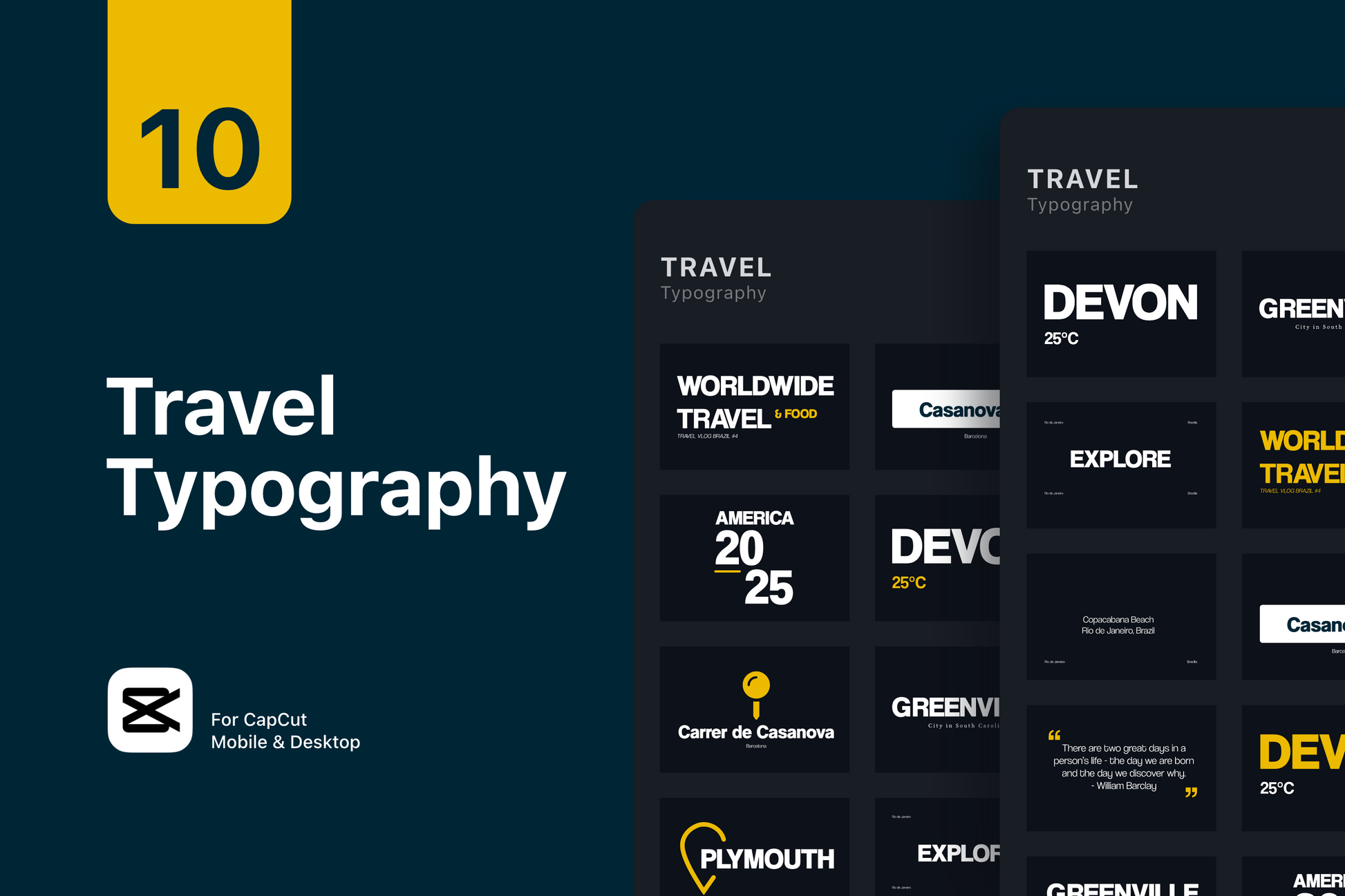 Animated Travel Graphics Pack For Capcut ccreation.store