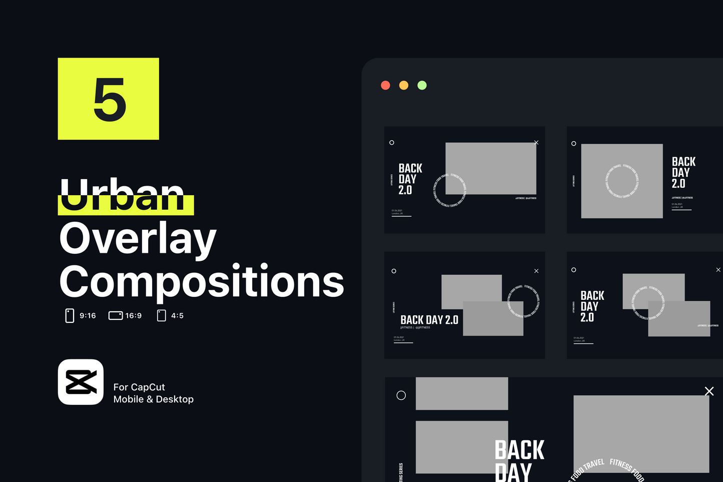 Urban Creator Fitness icons For Capcut ccreation.store