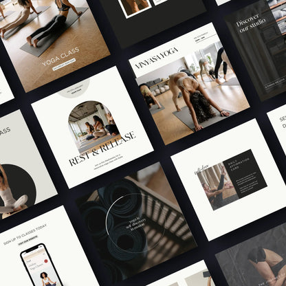 Social Media Instagram Templates - Customisable in Canva - Yoga Pilates Studio and Instructors - Wellness Content Creators - C Creation Store