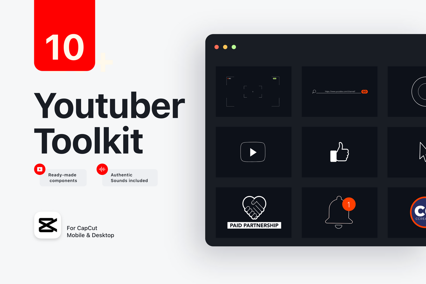 YouTube Creator Pack for CapCut ccreation.store