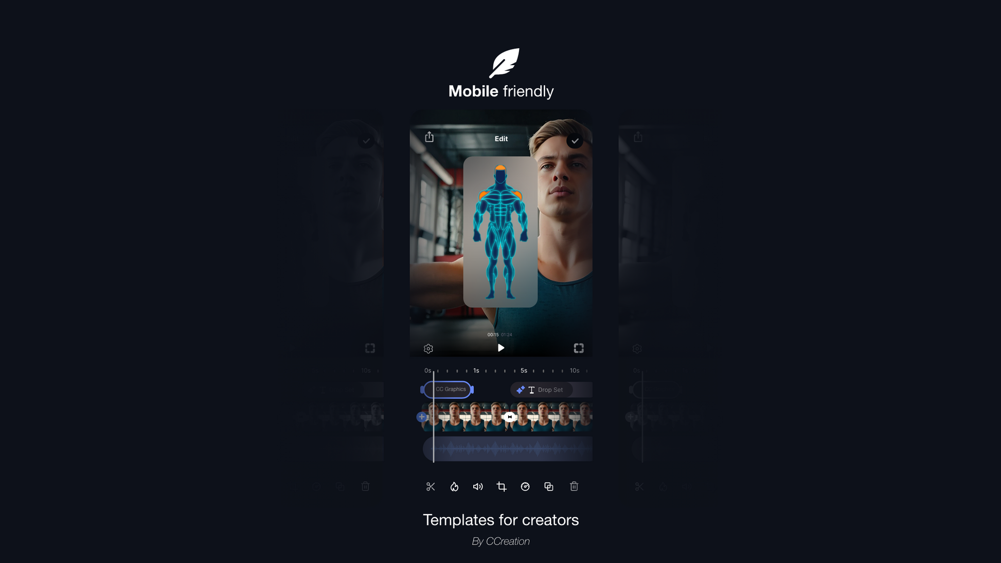 Gym Graphics V2 Mesomorph for CapCut ccreation.store