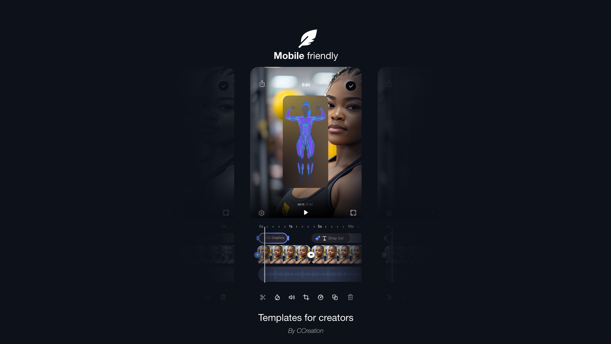 Fitness Graphic V4 Female Front & Back For Capcut ccreation.store
