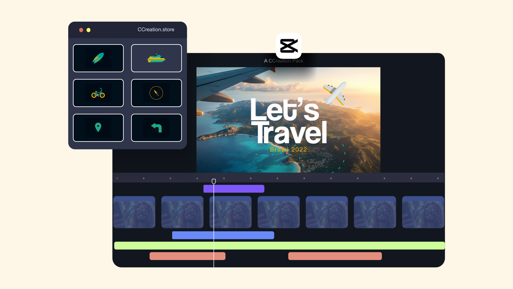 Animated Travel Icon Pack for Capcut ccreation.store
