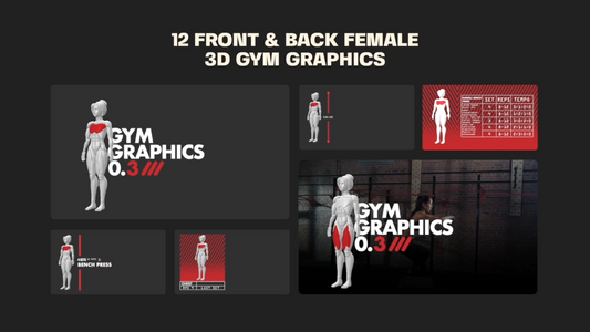 Editable 3D Muscle Map, Anatomy graphics v3
