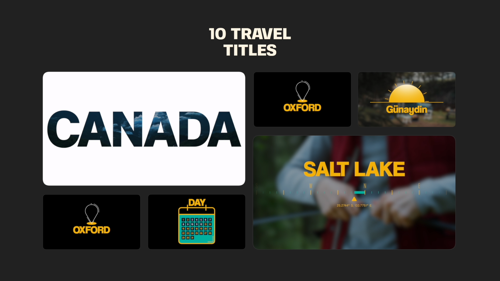 Travel Lower Thirds: (Mogrt) Premiere Pro template
