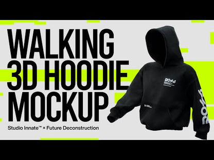 Walking 3D Boxy Hoodie Mockup for Blender